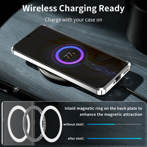 For Motorola Edge 50 Frosted Metal MagSafe Magnetic Phone Case(Silver)