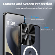 For Motorola Edge 2024 Frosted Metal MagSafe Magnetic Phone Case(Black)