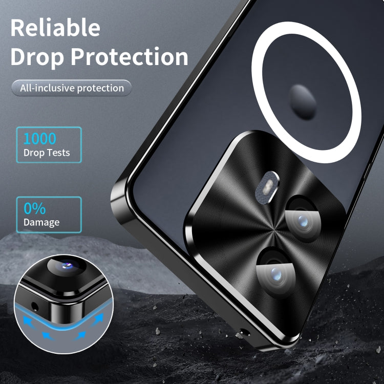 For Motorola Edge 2024 Frosted Metal MagSafe Magnetic Phone Case(Black)