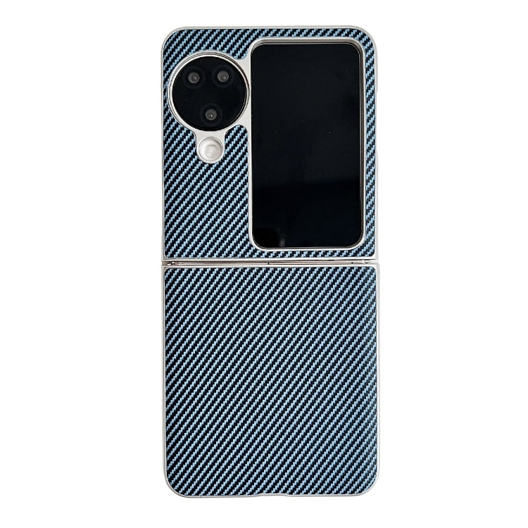 For OPPO Find N3 Flip Kevlar Carbon Fiber Ultra-thin Shockproof Phone Case(Blue)