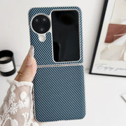 For OPPO Find N3 Flip Kevlar Carbon Fiber Ultra-thin Shockproof Phone Case(Blue)