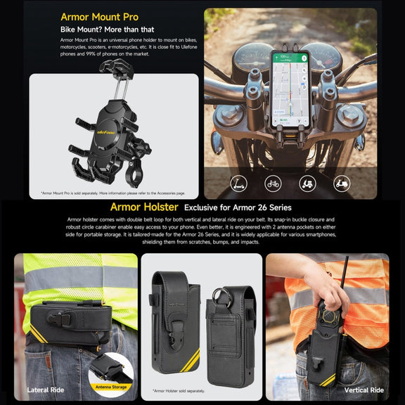 Ulefone Armor 26 Ultra Walkie-Talkie Version Rugged Phone, 12GB+512GB, 6.78 inch Android 13 MediaTek Dimensity 8020 Octa Core, Network: 5G, NFC(Black)
