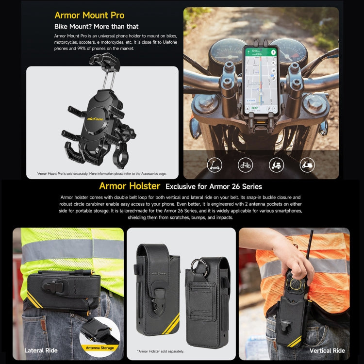 Ulefone Armor 26 Ultra Walkie-Talkie Version Rugged Phone, 12GB+512GB, 6.78 inch Android 13 MediaTek Dimensity 8020 Octa Core, Network: 5G, NFC(Black)