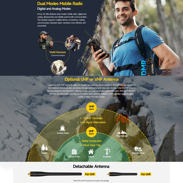 Ulefone Armor 26 Ultra Walkie-Talkie Version Rugged Phone, 12GB+512GB, 6.78 inch Android 13 MediaTek Dimensity 8020 Octa Core, Network: 5G, NFC(Black)