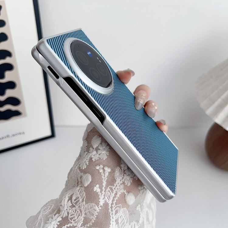 For vivo X Fold3 Pro Kevlar Carbon Fiber Ultra-thin Shockproof Phone Case(Blue)