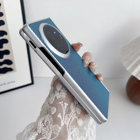 For vivo X Fold3 Pro Kevlar Carbon Fiber Ultra-thin Shockproof Phone Case(Blue)