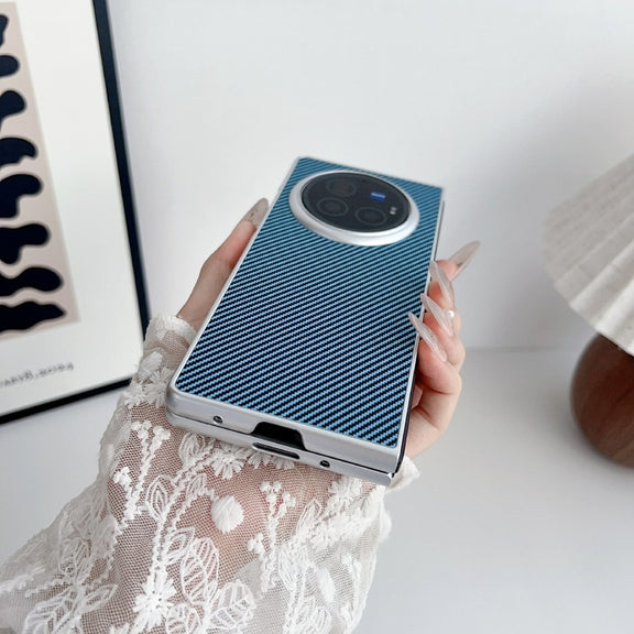 For vivo X Fold3 Pro Kevlar Carbon Fiber Ultra-thin Shockproof Phone Case(Blue)