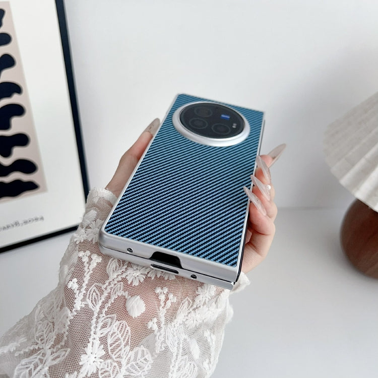 For vivo X Fold3 Pro Kevlar Carbon Fiber Ultra-thin Shockproof Phone Case(Blue)
