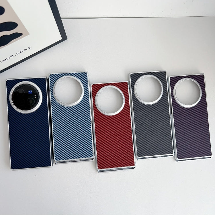 For vivo X Fold3 Pro Kevlar Carbon Fiber Ultra-thin Shockproof Phone Case(Blue)