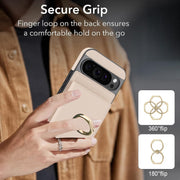 For Google Pixel 9 RFID Anti-theft Card Ring Holder Phone Case(White)