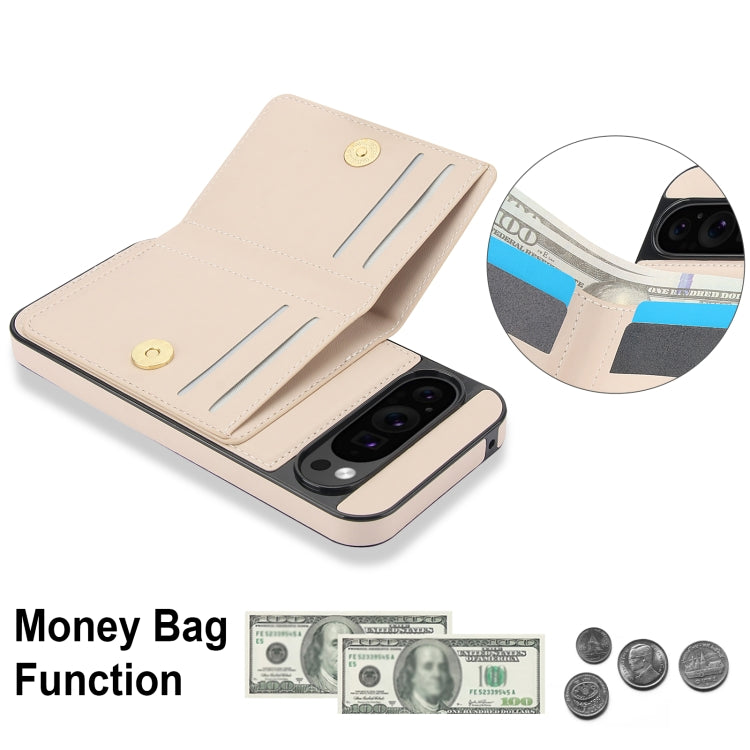 For Google Pixel 9 RFID Anti-theft Card Ring Holder Phone Case(White)