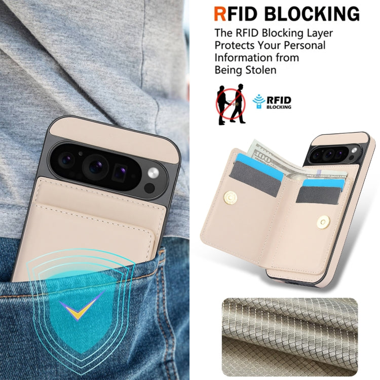 For Google Pixel 9 RFID Anti-theft Card Ring Holder Phone Case(White)