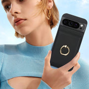 For Google Pixel 9 RFID Anti-theft Card Ring Holder Phone Case(Black)