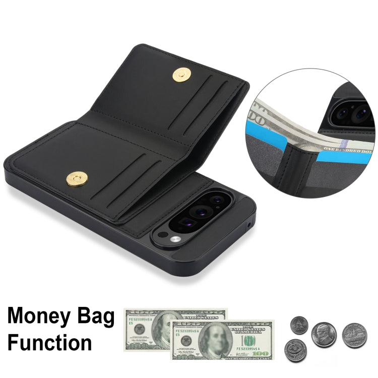For Google Pixel 9 RFID Anti-theft Card Ring Holder Phone Case(Black)