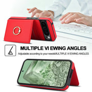 For Google Pixel 9 RFID Anti-theft Card Ring Holder Phone Case(Red)