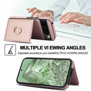 For Google Pixel 9 RFID Anti-theft Card Ring Holder Phone Case(Rose Gold)