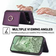 For Google Pixel 9 RFID Anti-theft Card Ring Holder Phone Case(Dark Purple)