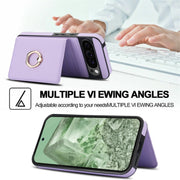 For Google Pixel 9 RFID Anti-theft Card Ring Holder Phone Case(Purple)