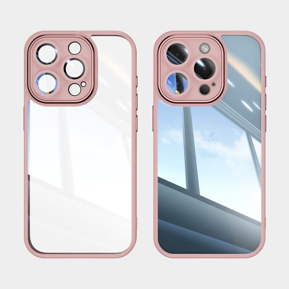 For iPhone 16 Plus Acrylic Hybrid TPU Armor Shockproof Phone Case(Pink)