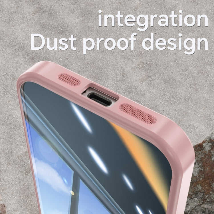 For iPhone 16 Plus Acrylic Hybrid TPU Armor Shockproof Phone Case(Pink)