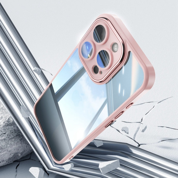 For iPhone 16 Plus Acrylic Hybrid TPU Armor Shockproof Phone Case(Pink)