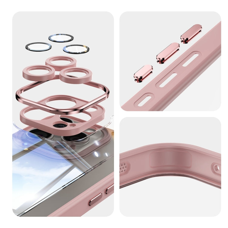 For iPhone 16 Plus Acrylic Hybrid TPU Armor Shockproof Phone Case(Pink)