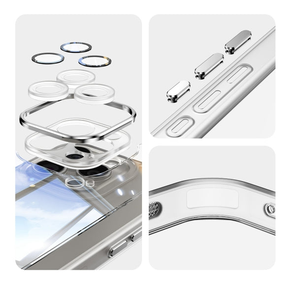 For iPhone 16 Acrylic Hybrid TPU Armor Shockproof Phone Case(Transparent)