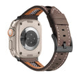 For Apple Watch Ultra 49mm Mesh Calfskin Genuine Leather Watch Band(Coffee) - Watch Bands by PMC TechLife | Online Shopping South Africa | PMC TechLife | Buy Now Pay Later Mobicred