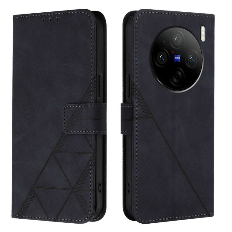 For vivo X100s Crossbody 3D Embossed Flip Leather Phone Case(Black)