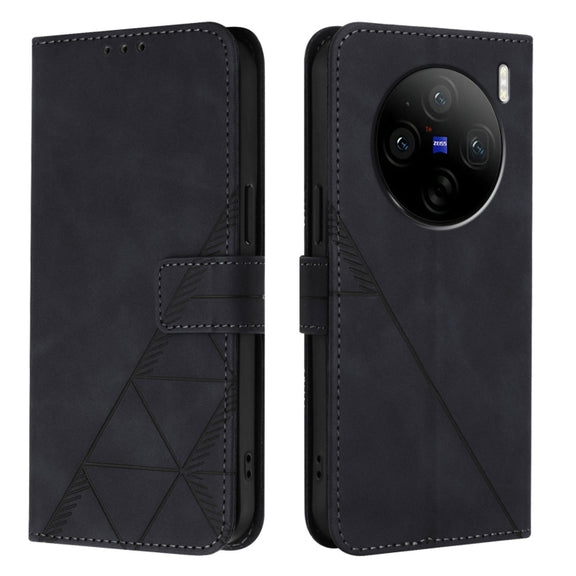 For vivo X100s Crossbody 3D Embossed Flip Leather Phone Case(Black)