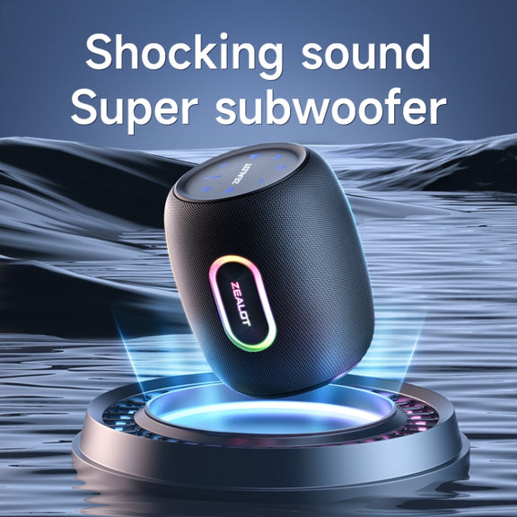 Zealot S64 Shocking Sound Super Subwoofer Bluetooth Speaker with RGB Light(Black)
