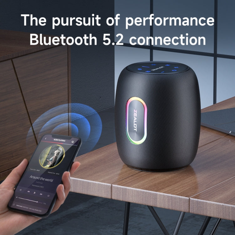 Zealot S64 Shocking Sound Super Subwoofer Bluetooth Speaker with RGB Light(Black)