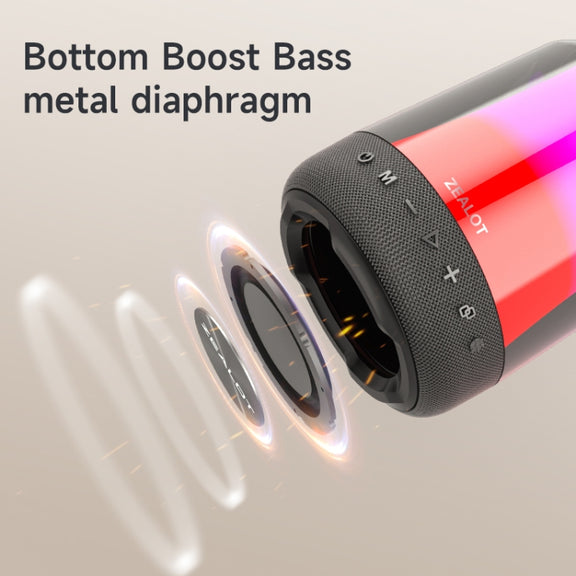 Zealot S66M RGB Rhythmic Light Karaoke Wireless Speaker, Style:Single Mic(Black)