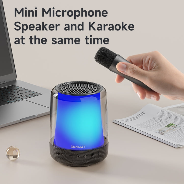 Zealot S66M RGB Rhythmic Light Karaoke Wireless Speaker, Style:Dual Mic(Black)