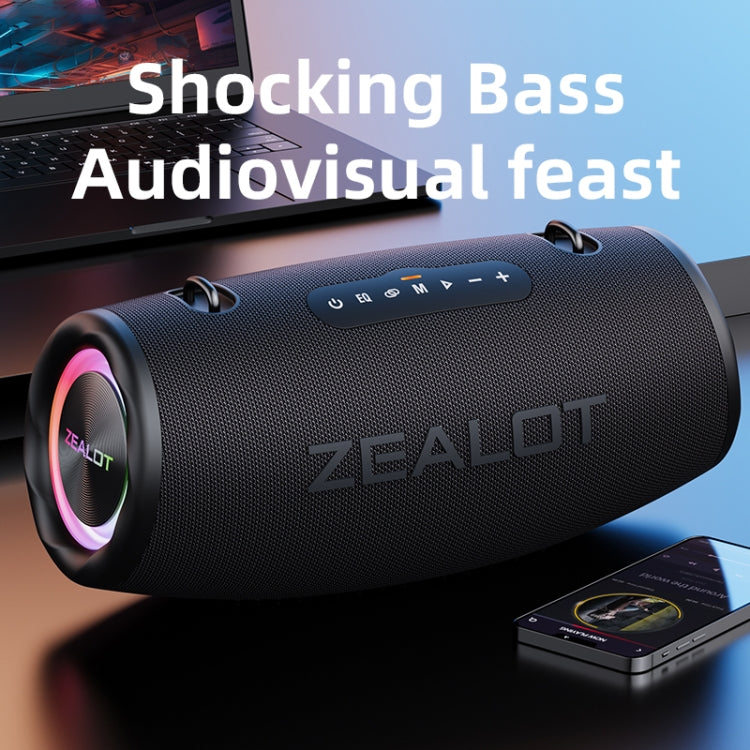 Zealot S87 80W Portable Outdoor Bluetooth Speaker with RGB Light(Blue)
