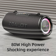 Zealot S87 80W Portable Outdoor Bluetooth Speaker with RGB Light(Blue)