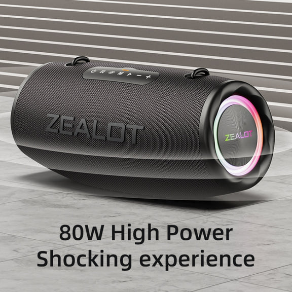 Zealot S87 80W Portable Outdoor Bluetooth Speaker with RGB Light(Blue)