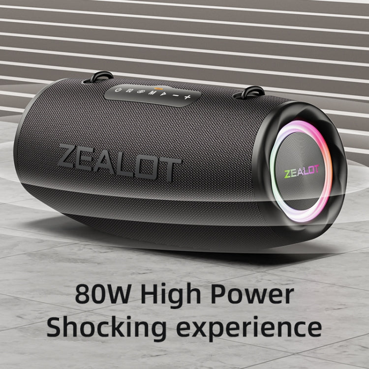 Zealot S87 80W Portable Outdoor Bluetooth Speaker with RGB Light(Blue)
