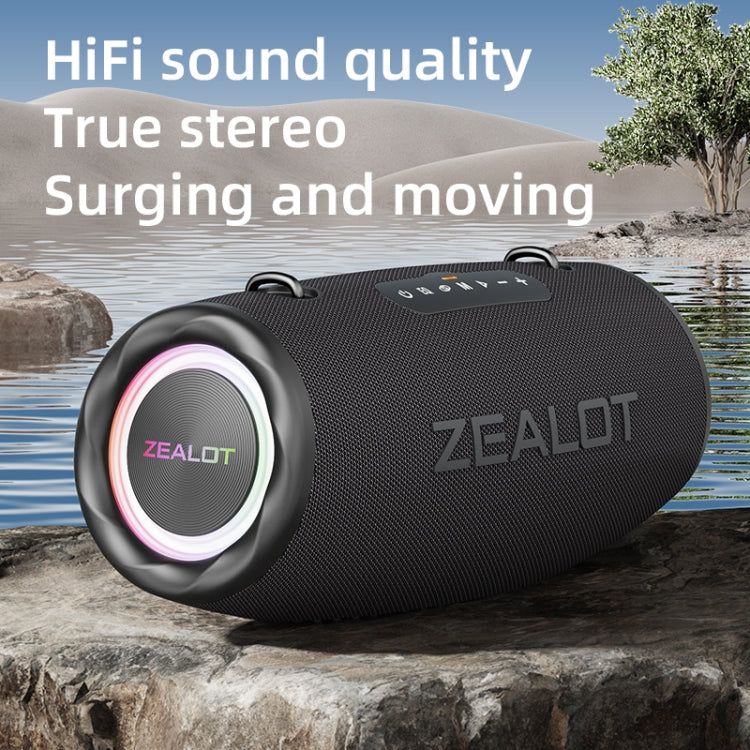 Zealot S87 80W Portable Outdoor Bluetooth Speaker with RGB Light(Grey)