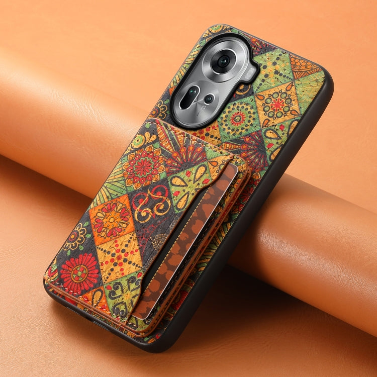 For OPPO Reno11 Global Card Slot Holder Phone Case(Autumn Yellow)