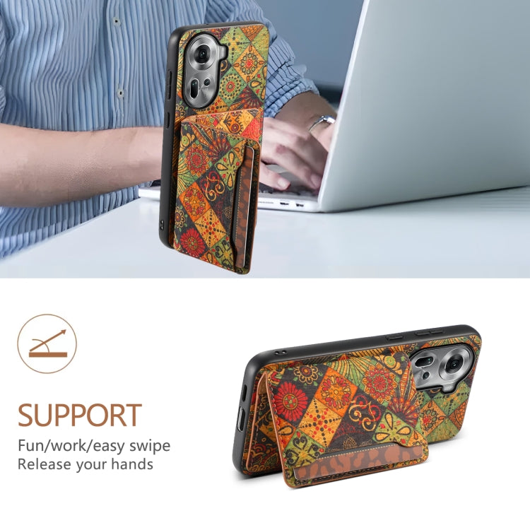 For OPPO Reno11 Global Card Slot Holder Phone Case(Autumn Yellow)