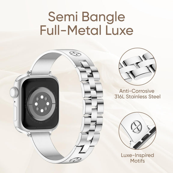 For Apple Watch SE 44mm Cross Bracelet Stainless Steel Watch Band(Black)