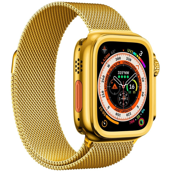 For Apple Watch Series 6 / 5 / 4 / SE 44mm Change to Ultra 49mm Alloy Watch Case(Gold)