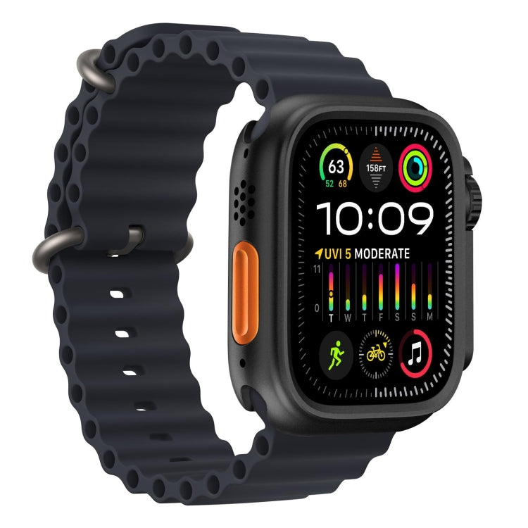 For Apple Watch Series 9 / 8 / 7 45mm Change to Ultra 49mm Alloy Watch Case(Black)