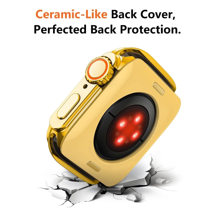 For Apple Watch Series 9 / 8 / 7 45mm Change to Ultra 49mm Alloy Watch Case(Gold)