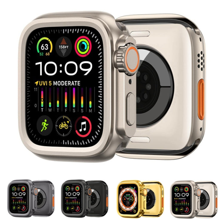 For Apple Watch Series 9 / 8 / 7 45mm Change to Ultra 49mm Alloy Watch Case(Black)