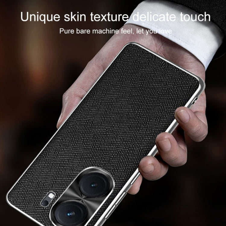 For vivo iQOO Neo9 Silver Edge Cross Texture PU Leather Phone Case(Red)