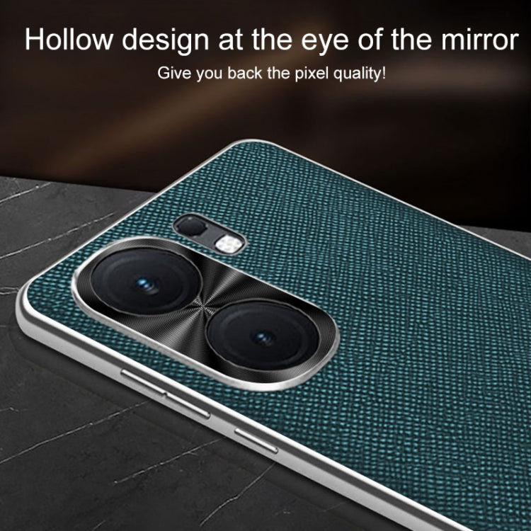 For vivo iQOO Neo9 Silver Edge Cross Texture PU Leather Phone Case(Red)