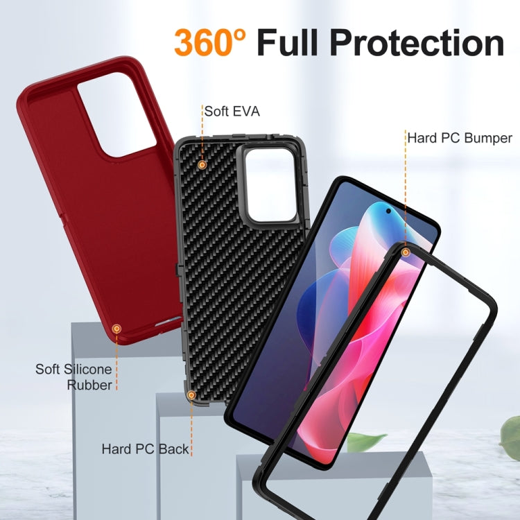 For Motorola Moto G Play 5G 2024 Life Water-resistant Rugged PC + Silicone Phone Case(Red + Black)