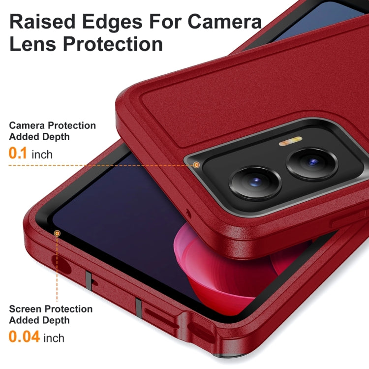 For Motorola Moto G Stylus 5G 2024 Life Water-resistant Rugged PC + Silicone Phone Case(Red + Black)